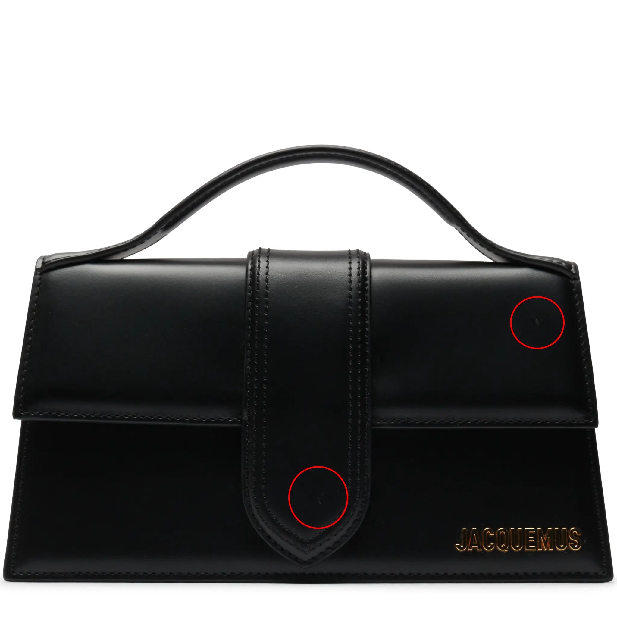 Front View of Jacquemus Large Bambino Black Crossbody Bag (Minor Leather Damaged) 213BA07-213 300990